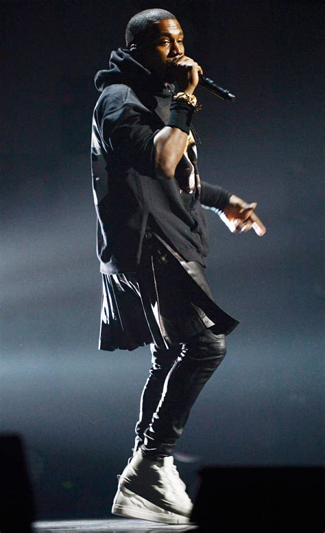 kanye west wearing kilt.